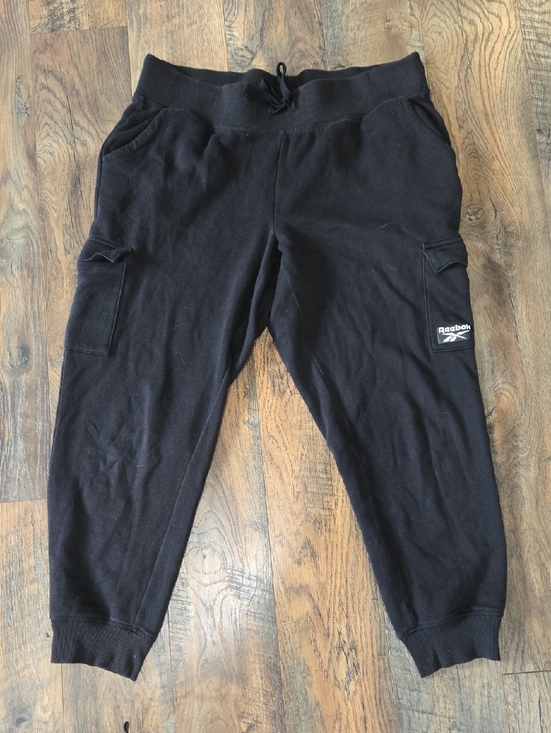 Reebok Pants - Reebok Women's Black Cargo Sweatpants with Logo